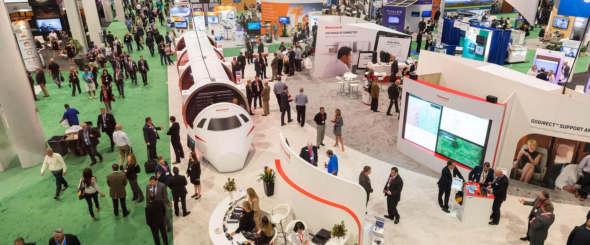 Aviation Investors Agency aerospace trade show exhibition floor